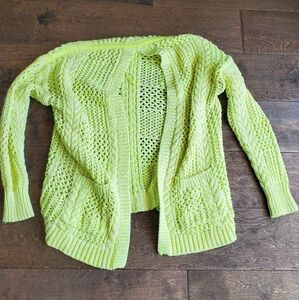 Crocheted Lime Green Anthropolgie Sweater xs/s
